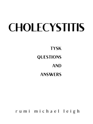 cover image of Cholecystitis